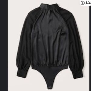 Abercrombie & Fitch satin and chiffon high neck bodysuit. XS